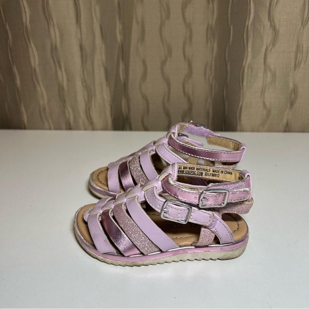 🌺 Rachel Zoe Gladiator Baby Girl's 6 Pink Faux Leather Sparkle
